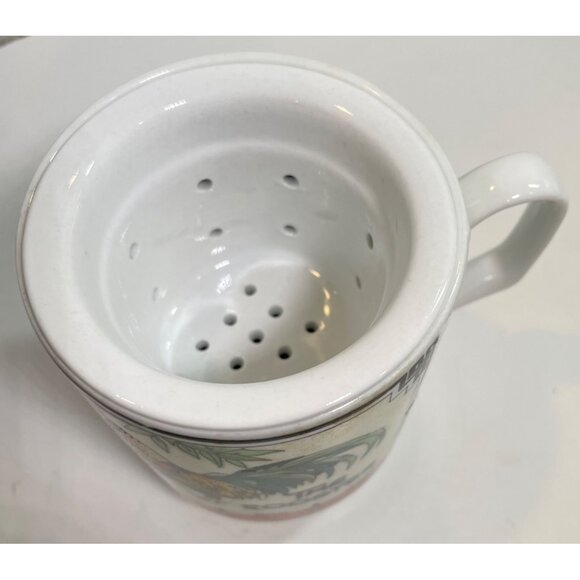 Ceramic Zodiac Rooster Tea Mug With Lid & Infuser - Picture 4 of 11